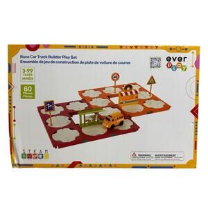 Ever Play 60 pcs Race Car Track Building Set With Accessories For Kids 3+ STEM